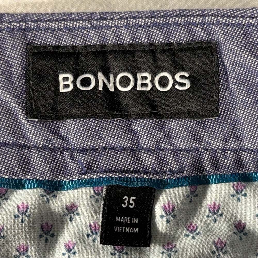 Bonobos Mens Chambray Blue Basic Flat Front 7" In… - image 4